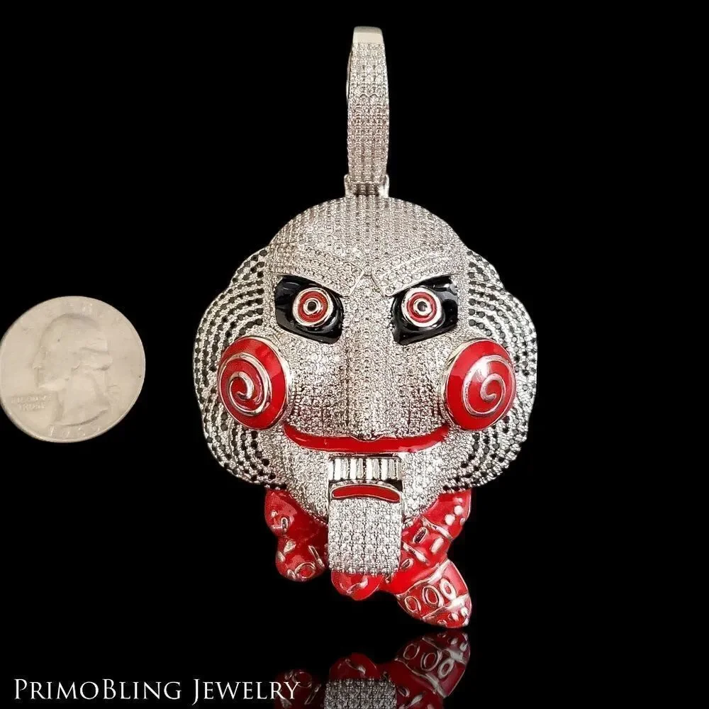 Iced out Billy the puppet necklace